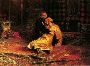 Ilya Repin Ivan the Terrible and His Son Ivan on November 16th, 1581 USA oil painting artist